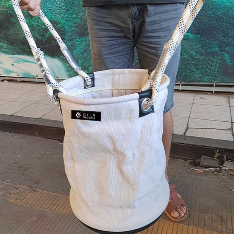 Canvas Bucket Purpose Tool Bucket Truck Tool Organizer with Plastic Bottom Bucket Tool Bag for Store Work Tool Accessory