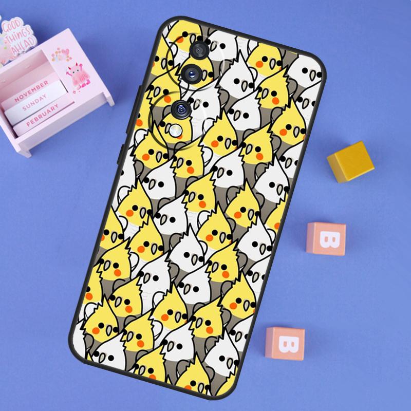 

Cartoon Cockatiel Collage Case For Honor 200 400 Pro 50 70 90 Lite X9a X9b X9c X9d X8b X8c Win Magic 5 6 7 8 Pro Cover Honor Magic7 Lite