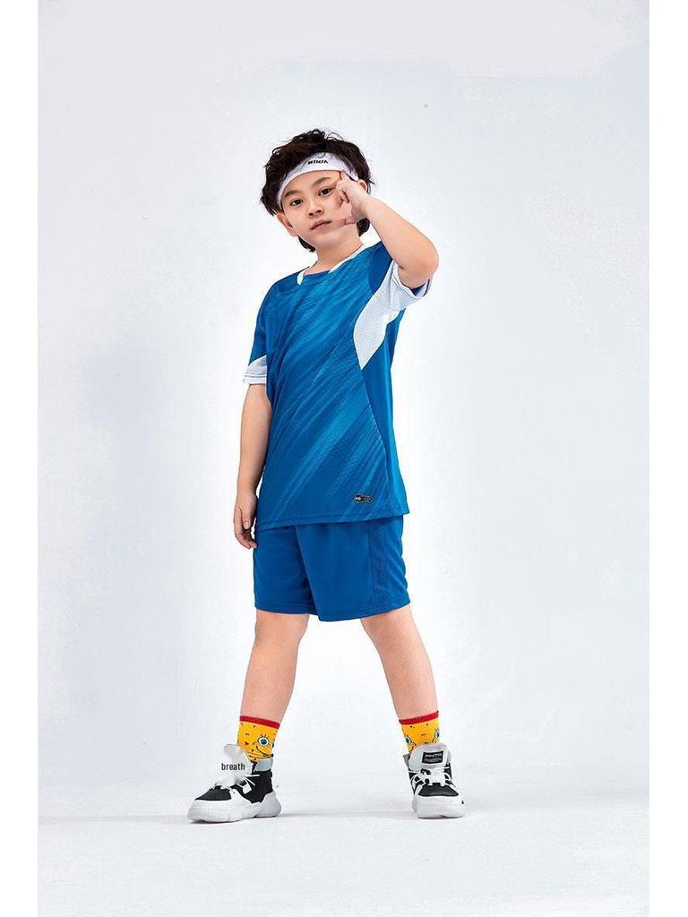 Unisex potištěný fotbalový tréninkový úbor - Sportovní oblečení s krátkým rukávem pro dospělé a děti, prodyšné.