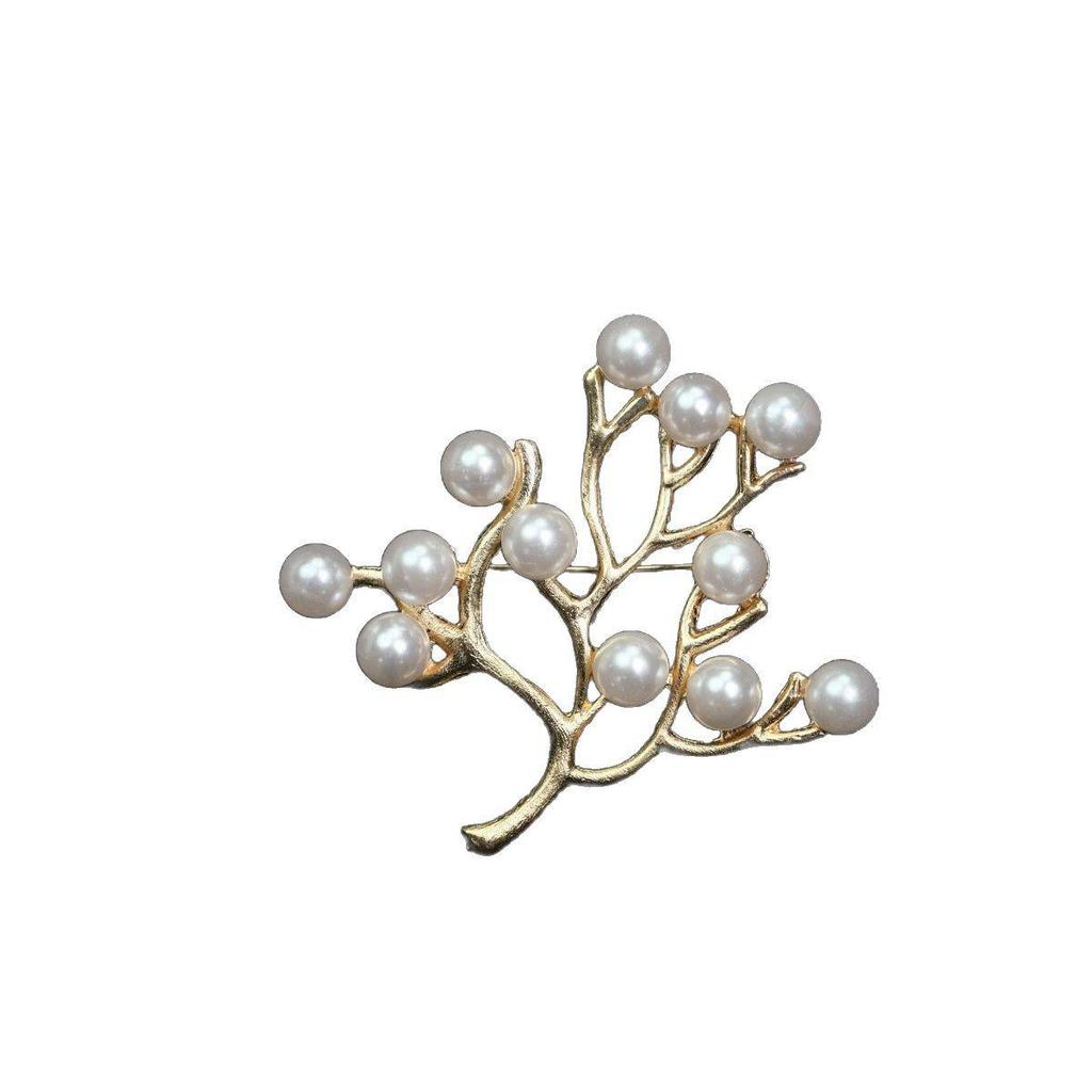Tree of Life Pearl Brooch: Elegant Cheongsam Suit Pin