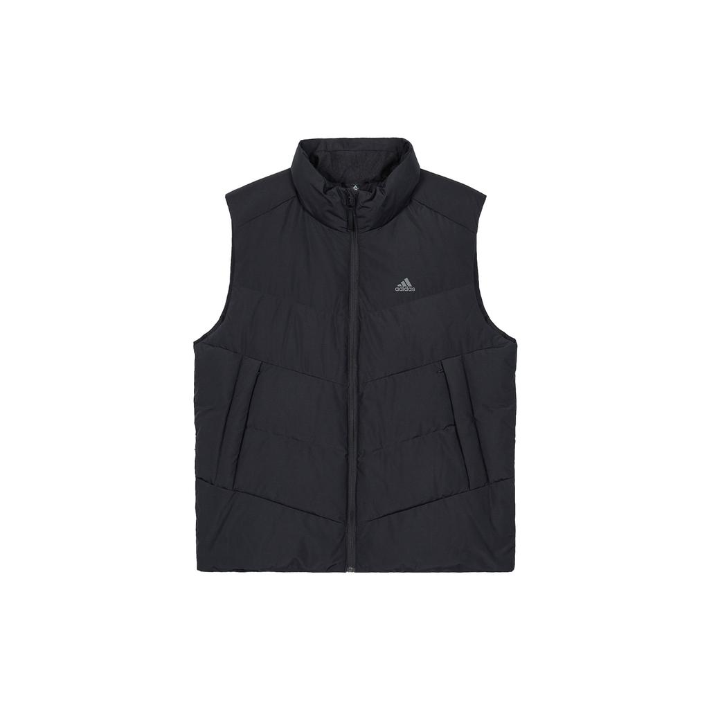 Adidas Essential Solid Stand Collar Zippered Down Vest Men Outerwear Black IS0368