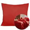 50x60 Cotton Satin Pillowcase, Plain Red