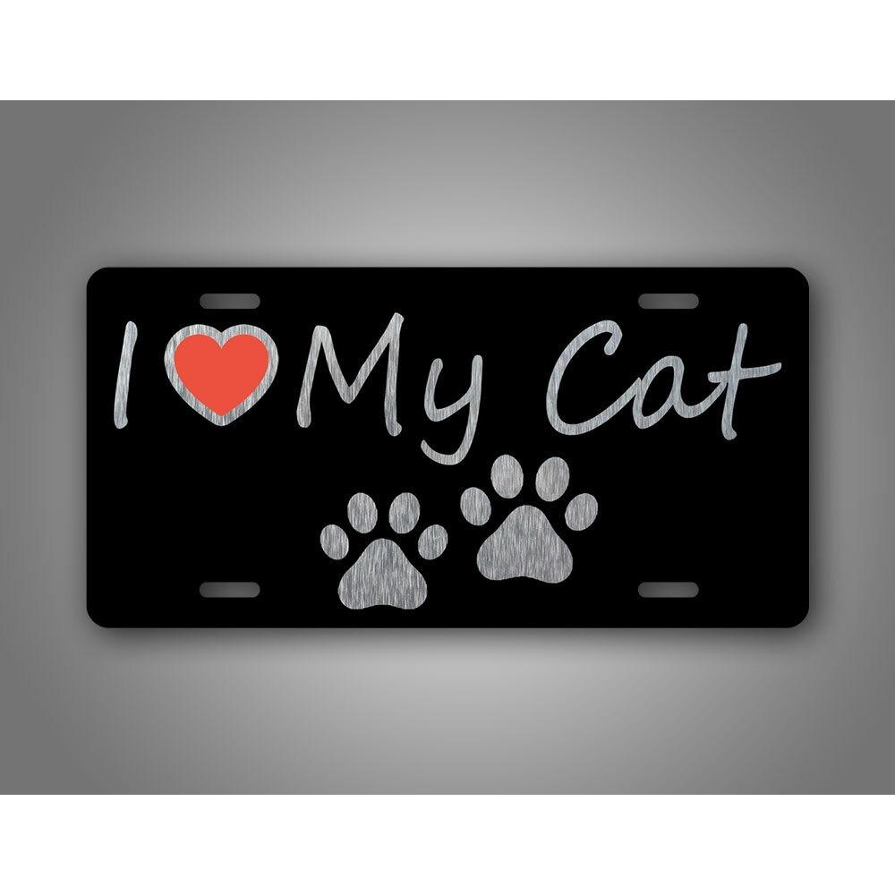 

Personalized Aluminum Cat License Plate Car Tag Custom Cute Paw Decoration белый
