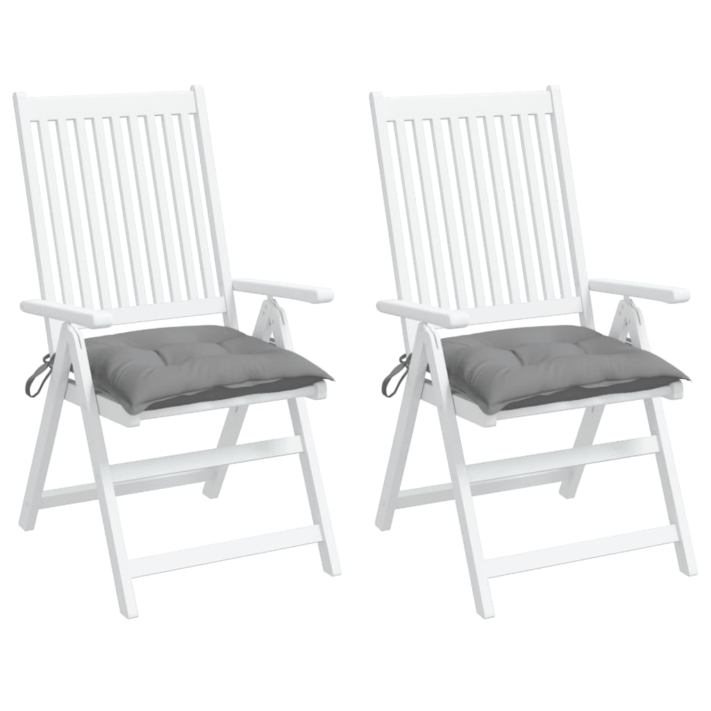 Chair Cushions 2 Pcs. Gray 40 X 40 X 7 Cm Oxford Fabric