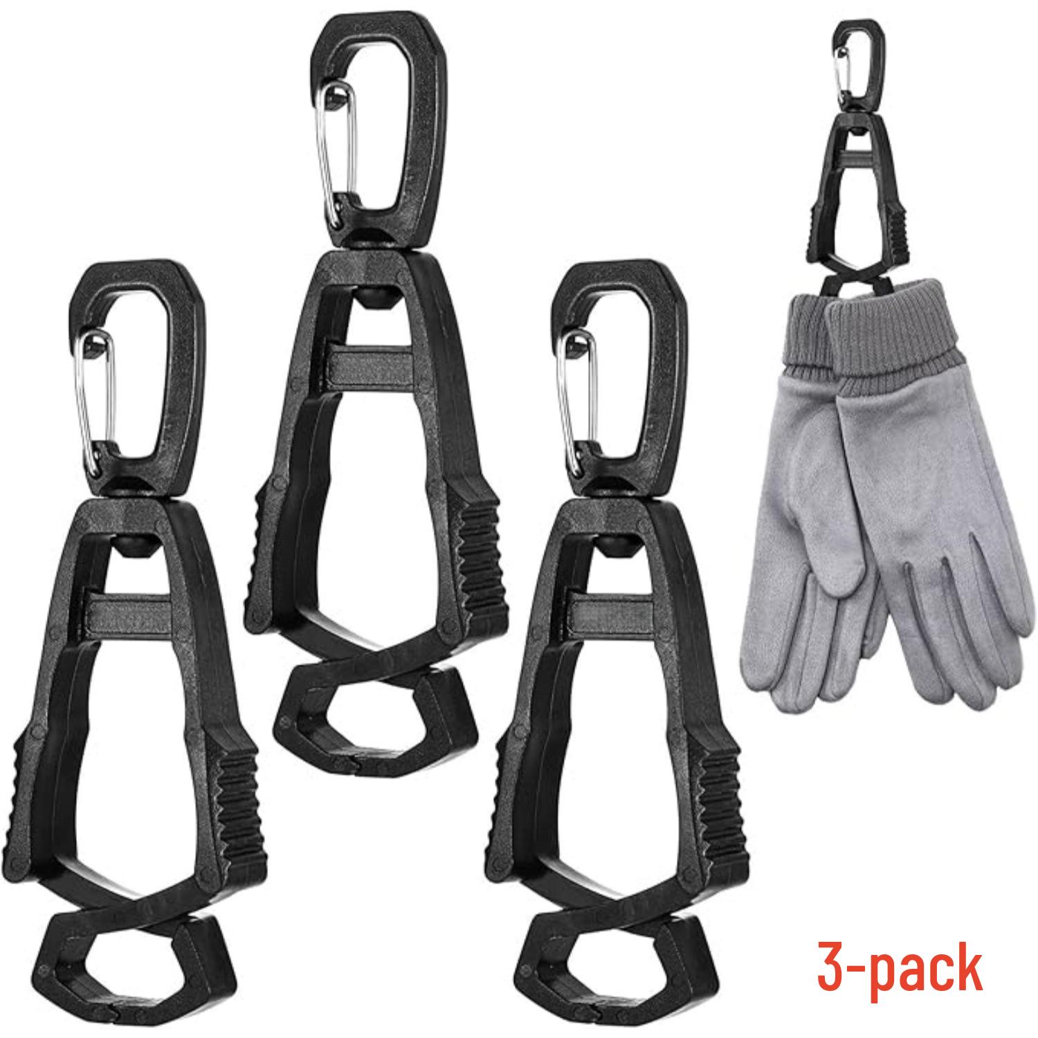 3-Piece Multifunctional Glove Clip with Hook and Buckle for Outdoor Use Black 1 pc - Figure 8 Buckle