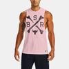 Under Armour Project Rock Johnson Letter Print Training Tank Top Men Tops Pink 1360741-643