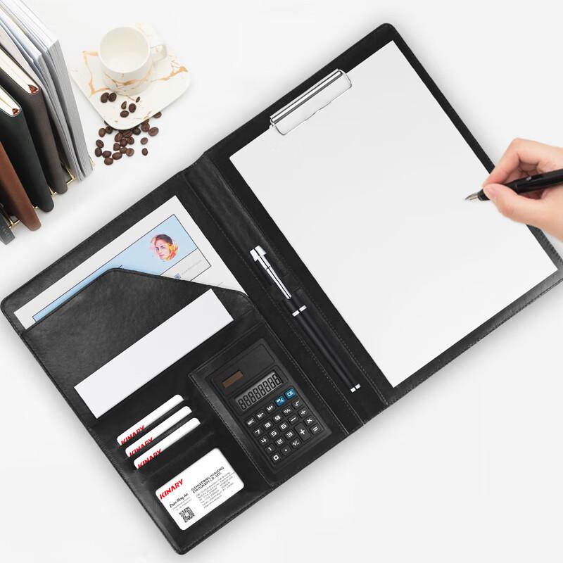 PU Leather Business Manager Folder with Calculator