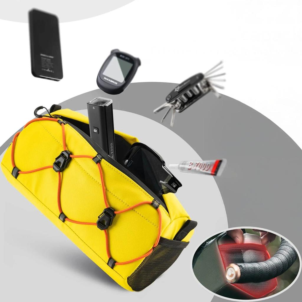 Torba rowerowa na kierownicę z paskiem 2.2L - żółta