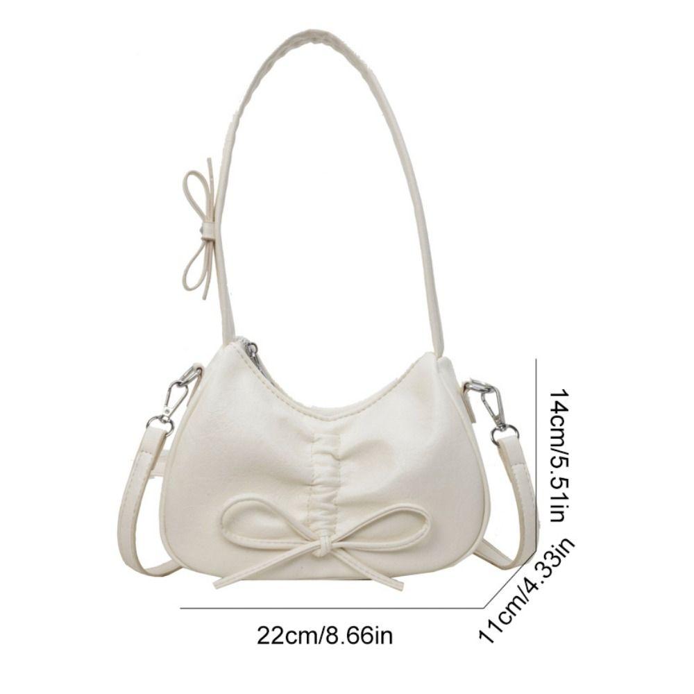Bowknot Balletcore Bow Handbag Korean Style PU Leather Hobo Bag Bow Tie Shoulder Bag  Streetwear