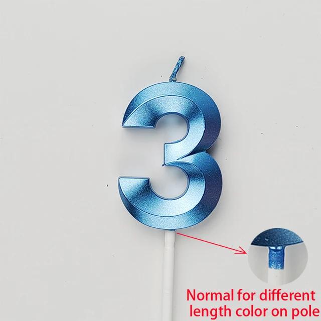 0-9 Numer Candle Pink Blue Happy Birthday 3D Number Candles Cake Topper Decoration Baby Shower Supplies Wedding Party Decor