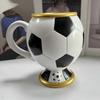 Soccer Ball Mug, Resin Coffee Beer Cup for Football Fans, Large Capacity Heat Resistant Fan Collectible Mug, Party Gift