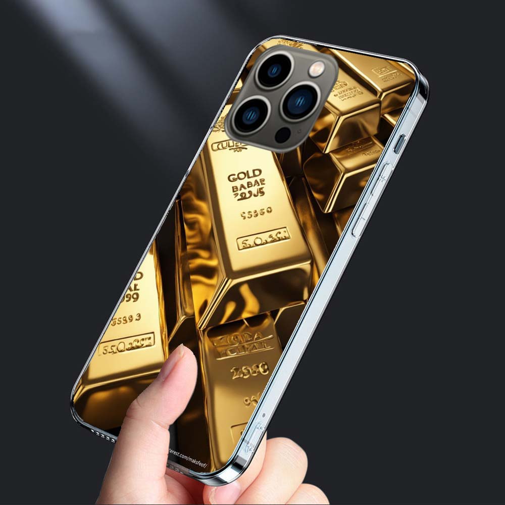 Gold Bar Wealth and Finance Phone Case For Iphone 16E 15 Pro 14 Plus 17E 16 17 Pro Max Air 11 12 13 Mini Shockproof Capa Cute