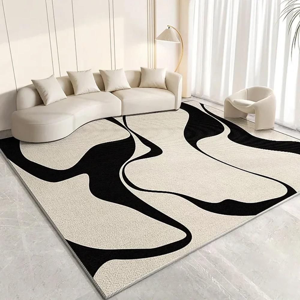 

VIKAMA Modern Simple Flannel Carpet Living Room Mat Window Sofa Cushion Bedroom Bedside Rug Non-slip Washable Rug Home Decor 80x120cm 32x47inch