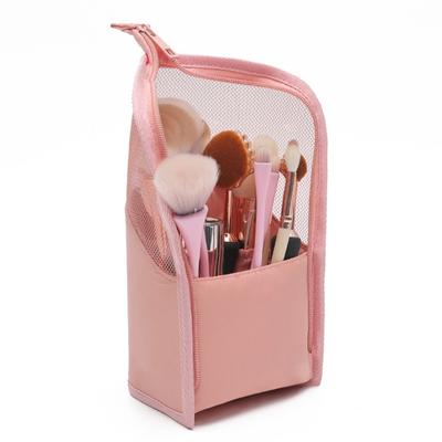 Reise-Make-up-Pinseltasche, tragbarer Kosmetikpinselhalter, Organizer, wasserdicht, Stand-Up-Make-up-Pinseltasche, Kulturbeutel mit Reißverschluss