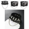Gothic Skeleton And Bullet Design Neutral Chain Leather Handpiece For Halloween Accessories Summer