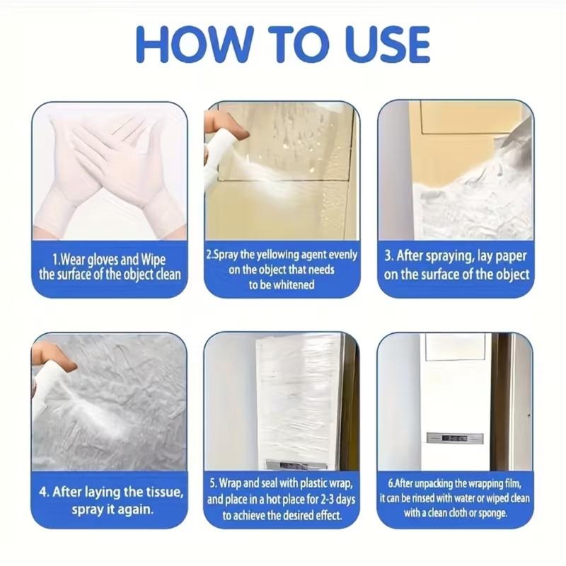 Effective Plastic Whitener Solution To Remove Oxidation And Yellow Stains With Cleaning Towel for Household Appliances