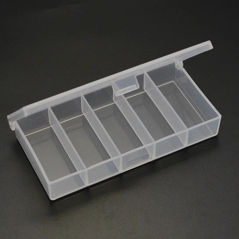 

Burle Mini Five-grid Fishing Tackle Box Storage Box Sequin Bait Double Loop Fish Hook Plastic Bait Boxes белый