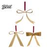 Decorative Bows for Garlands Gold Bow Christmas Ornaments Vintage Metal Hanging Decoration with Velvet Matte Ornaments Ribbon Xmas Tree Garland