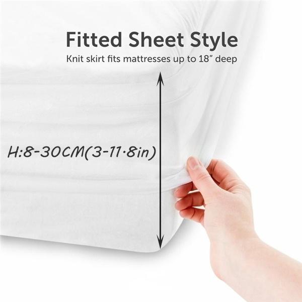 New Waterproof Mattress Pad Top Hypoallergenic Mattress Protector Against Dust Mites and Bacteria Fitted Sheet Mattress Topper