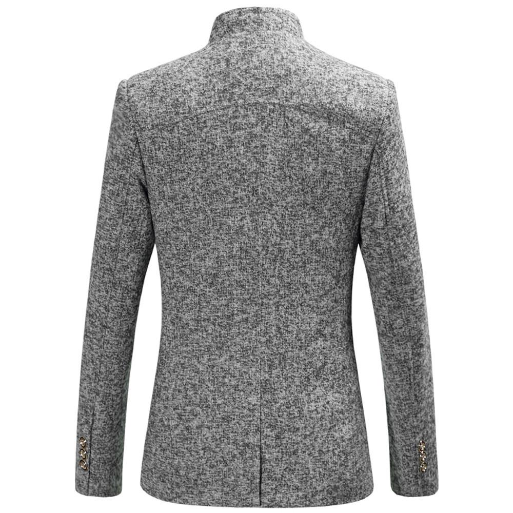 Men's  Winter Fashion Single  Buckle Large Size Long Sleeve Suit Coat