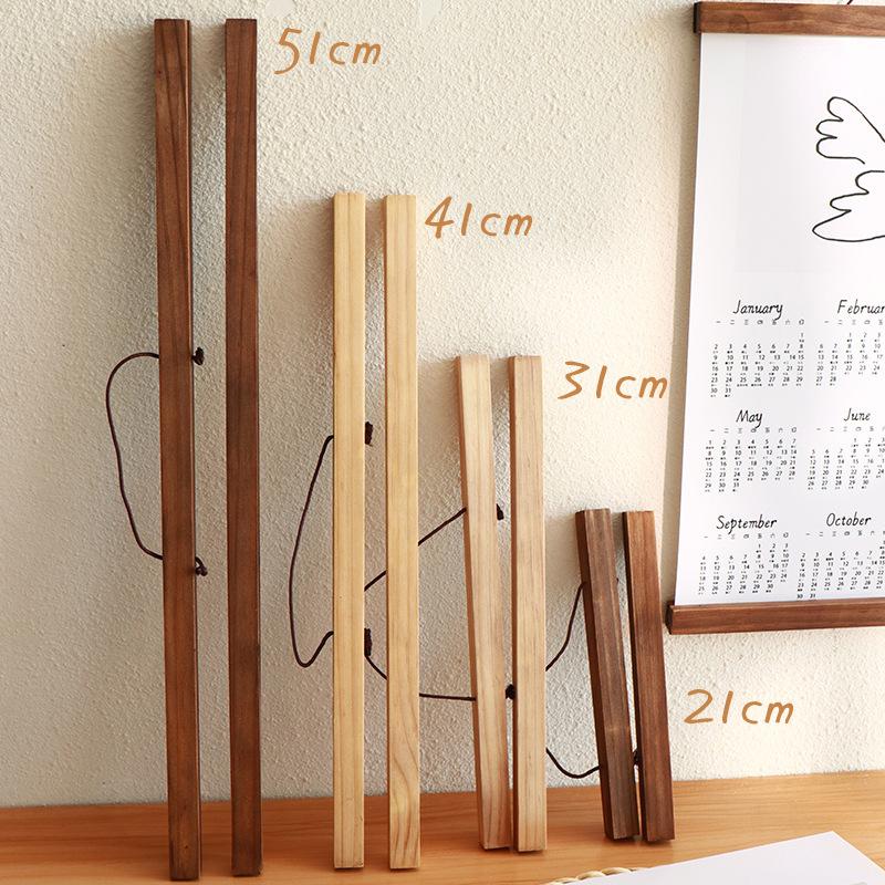 Cornice magnetica per poster in legno di teak, porta foto migliorato, per gestire stampe su tela, opere d'arte arrotolabili