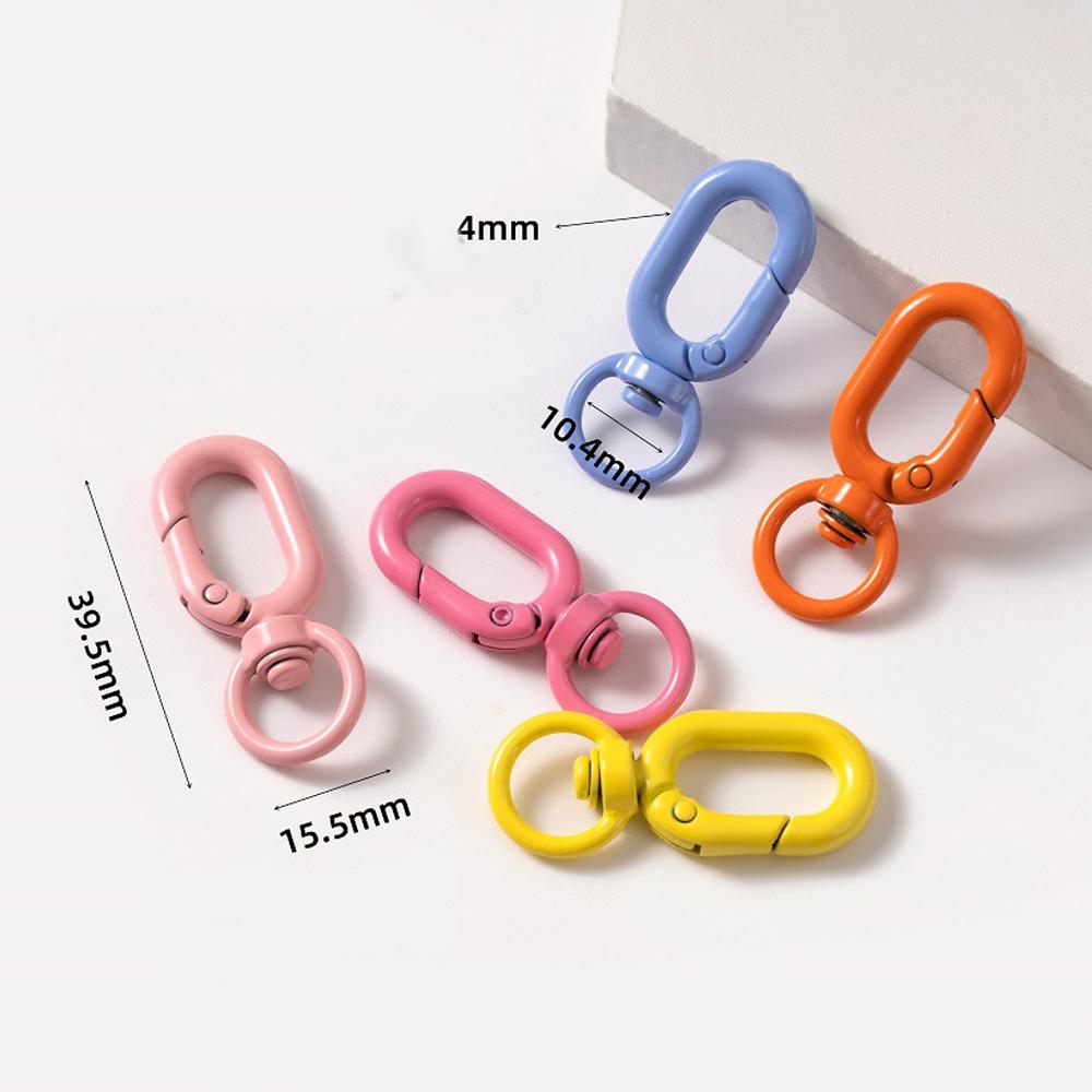 5pcs Colorful Metal Lobster Claw Clasps Swivel Lanyards Trigger Strap with Key Ring DIY Accessories for Bag Key Chains Connector