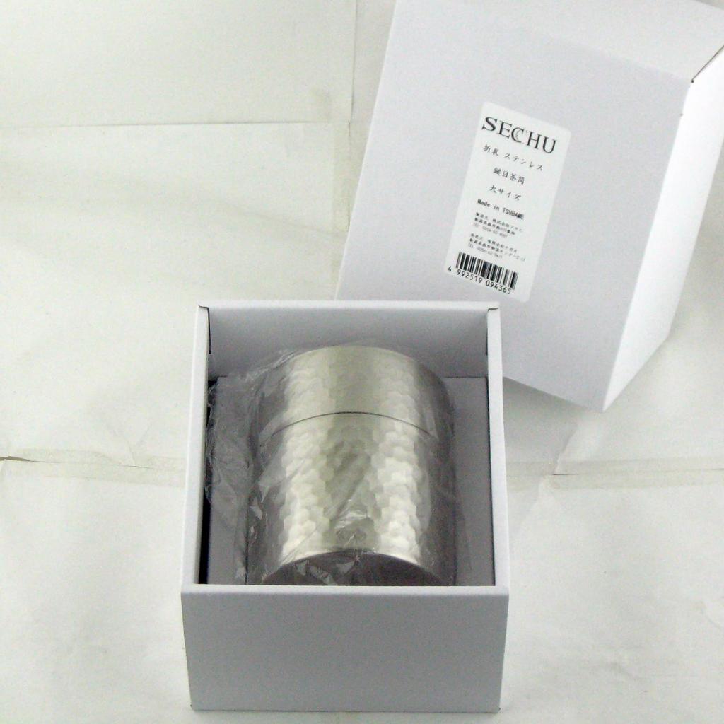 Nagao Stainless Steel Tea Diameter X 11cm Made In Japan 18-8 Caddy, Large, 9.0cm Height, Boxed, SECCHU,