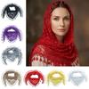 Elegante Blumenstickerei Stickerei Spitze Schleier Quasten Spitze Kapelle Hijab Schal Blumenmuster Quasten Schal Kirche