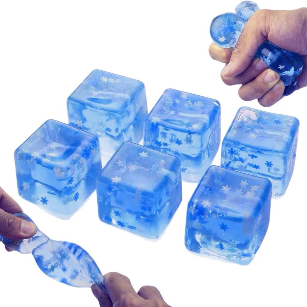 Toys Toys Kids Childrens 1/6PCS Maltose Ice Cube Stress Ball with Snowflakes Squishy Slow Rising Stress Relief Square Sensory Party Favors