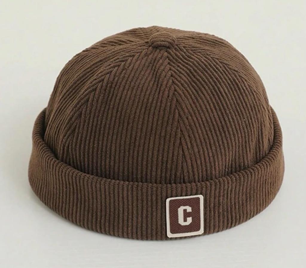 Sproutsy Kids' Fisherman's Cap, Brimless, Docker Hat, Corduroy (Brown)