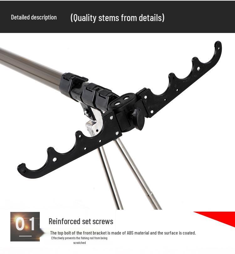 Multi-purpose Aluminum Fishing Rod Holder & Rest with Two-way Ground Stake