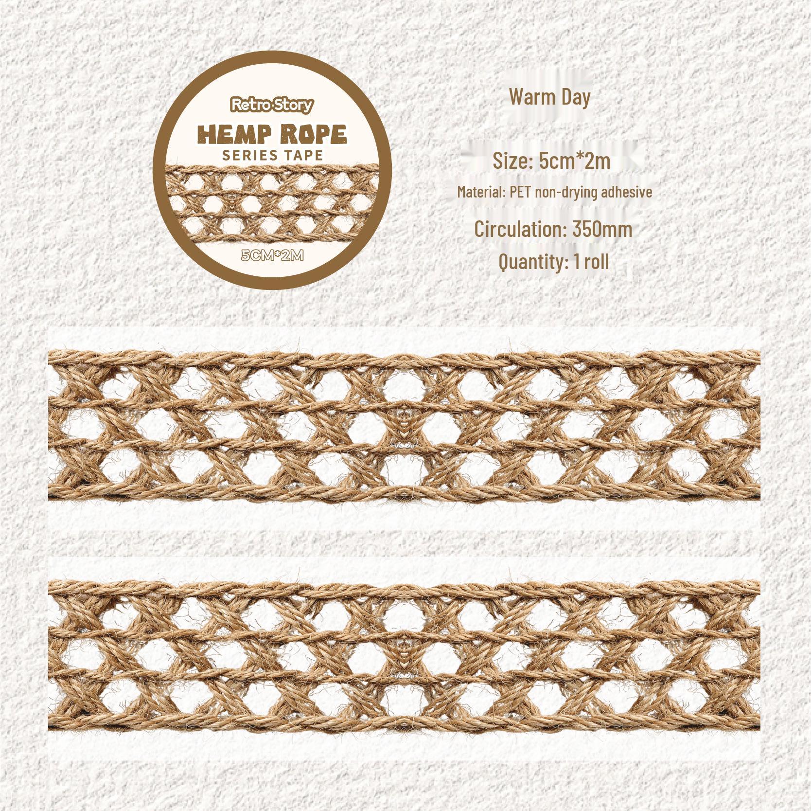 RetroStory Vintage Decorative PET Tape: Hemp Rope Series, 6 Styles for Gift & Journal Decoration