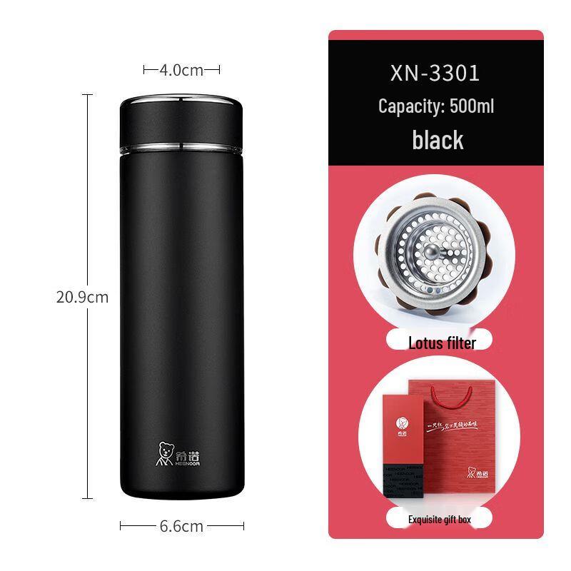 Xinuo Double-Layer Insulated Glass Tea Bottle with Infuser