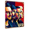 U Band Portrait Metal Wall Art Pop Art Style Decorative Iron Painting for Music Fans Home Decor