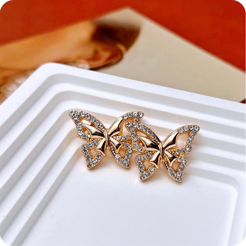 10pcs Metal Button DIY Craft High-Grade Inlaid Rhinestones Decorative Fashion Butterfly Shape Button Sewing Clothing Accessories