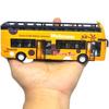 1/32 skala Buss Leksak Sightseeing Dubbeldäckare Stadsbuss Öppen Toppmodell Formgjuten metall Bilar Leksak Formgjutna Dra tillbaka Fordon Minimodell Ljus och musik