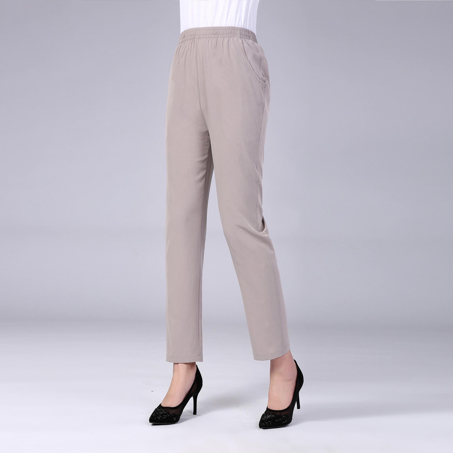 

Fashion Women S High Waist Elastic Deep Straight Pants Casual Pants XXXXL світло-сірого кольору