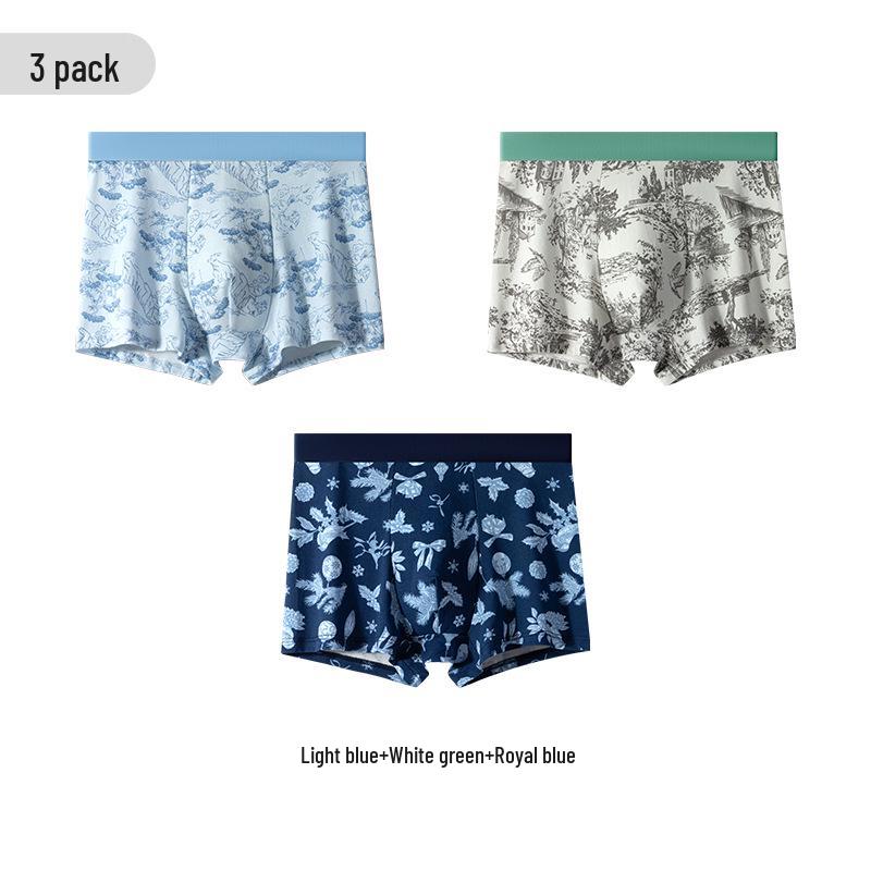 Herren Reine Baumwolle & Maulbeerseide Antibakterielle Boxershorts – Atmungsaktiv, Elastisch, Bequem Neuer Stil