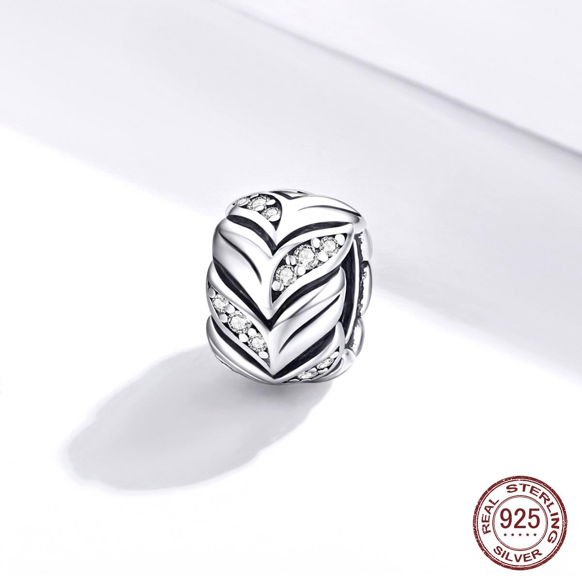 

925 стерлингового серебра блестящие пшеничные уши оригинальный шарм для бренда женский DIY браслет серебряные украшения