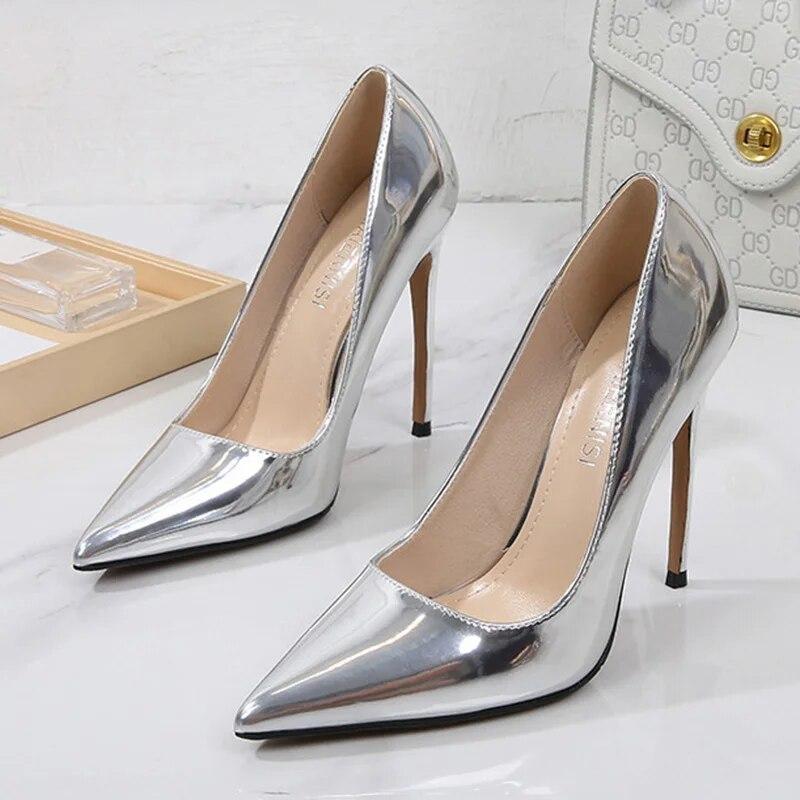 Pantofi stiletto de dama varf ascutit sexy catwalk banchet 12cm toc WZ