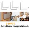 2-10PCS Curved Inside Hexagonal Wrench Window Fitting Wrench Wear Resist Window Adjustment Tool for Versatile Fitting Adjustment