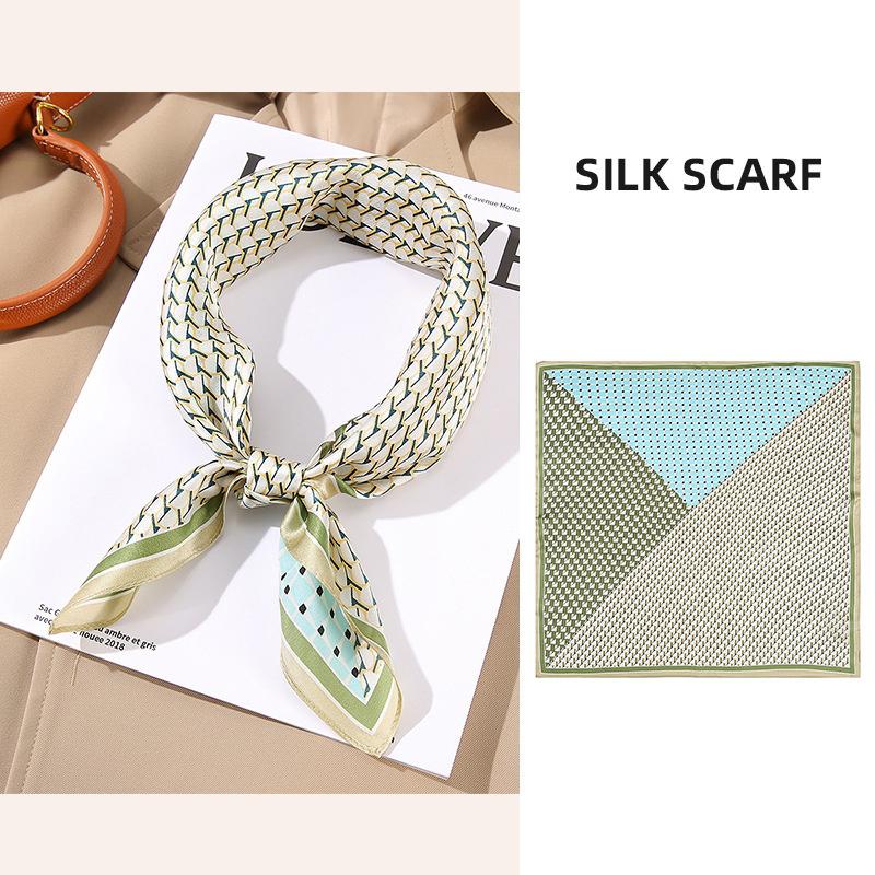 53x53cm 100% Maulbeerseide Schal Luxus Quadratisches Haarband Elegantes Kopftuch Halstuch Sonnenschutz Schal für Damen