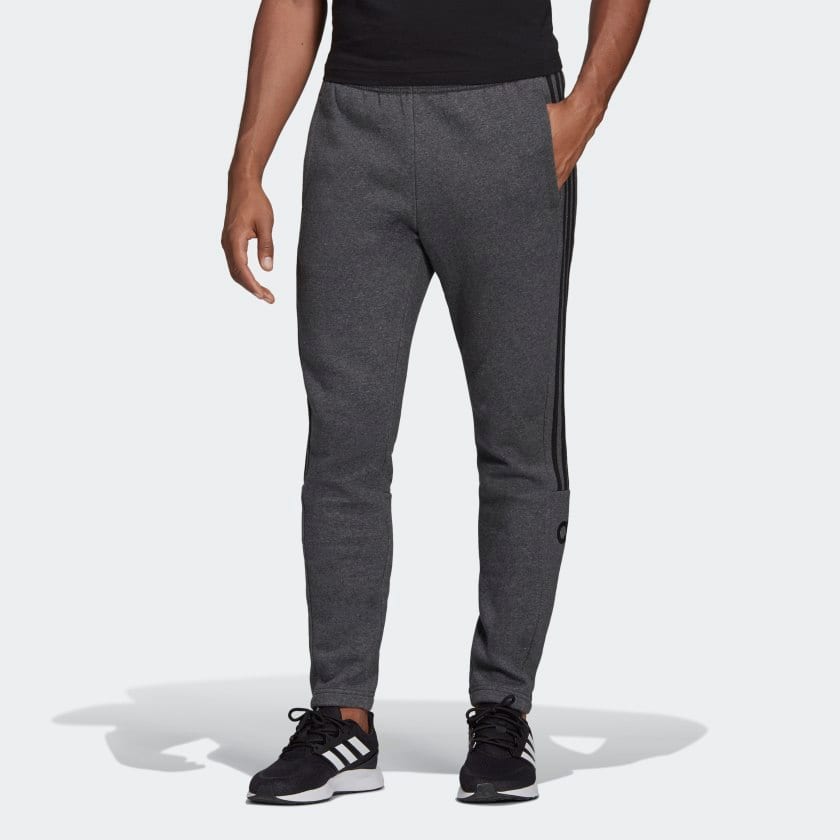 Adidas Knitted Sweatpants Men's Gray Moderate Straight Fit Pants EI9006