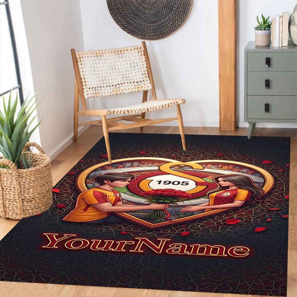 Galatasaray Personalized Name Floor Rug Office Rug Suitable For Outdoor Dormitory Kitchen Hallway Antislip Carpet Anime Office Decor Spiritual Gift