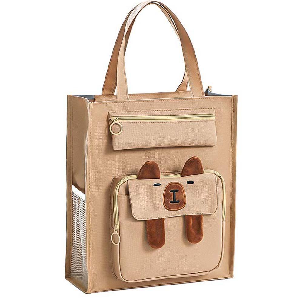 Large Capacity Dog Shoulder Bag Canvas Handbag Student Tote Bag Cute Capybara Canvas Bag  Student