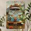 Retro Blumen Metallblechschild Wandkunst Dekoration Haus Café Bar Garage