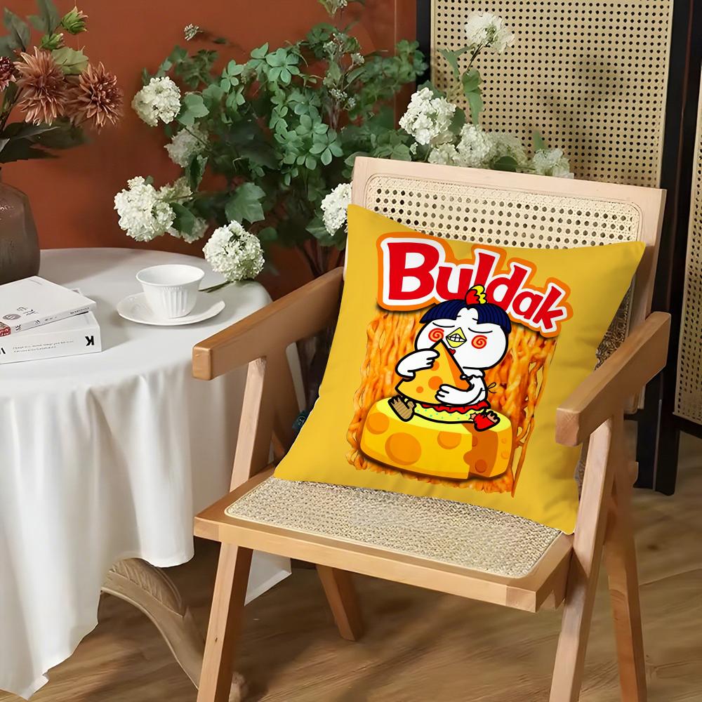

Kwaii Anime BBuldak RameSn Cushion Cover Silky Short Plush Invisible Zipper Dustproof Sofa Pillow Case for Home Decor 30x30cm
