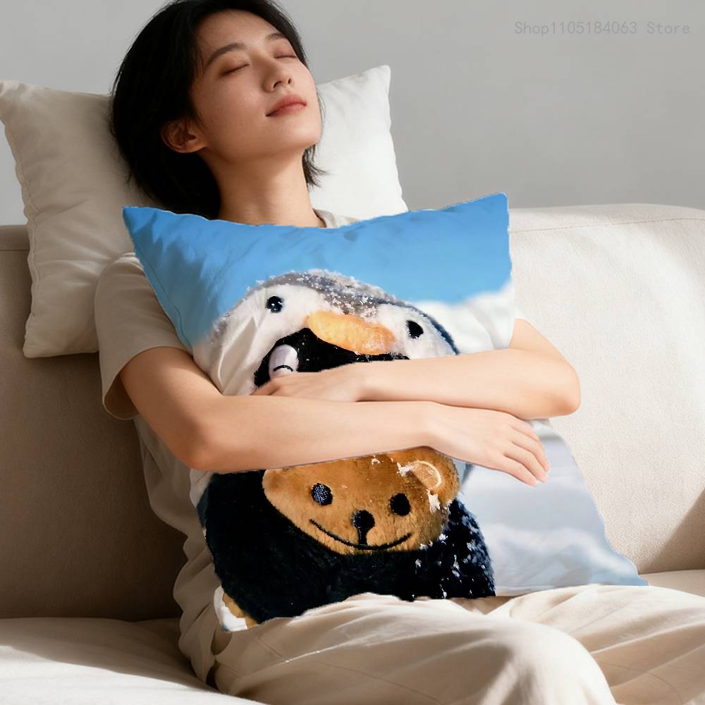 P-Pingu Pillowcases Bedroom Living Room Sofa Home Decor Polyester Cushion Cover with Zipper