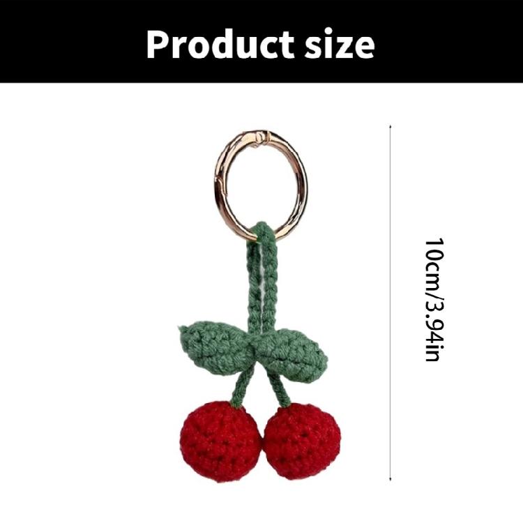 Cute Cherry Decors Keychains Decoration Charming Cherry Design Hanging Pendant Handmade Ornament for Car Mirror and Keys