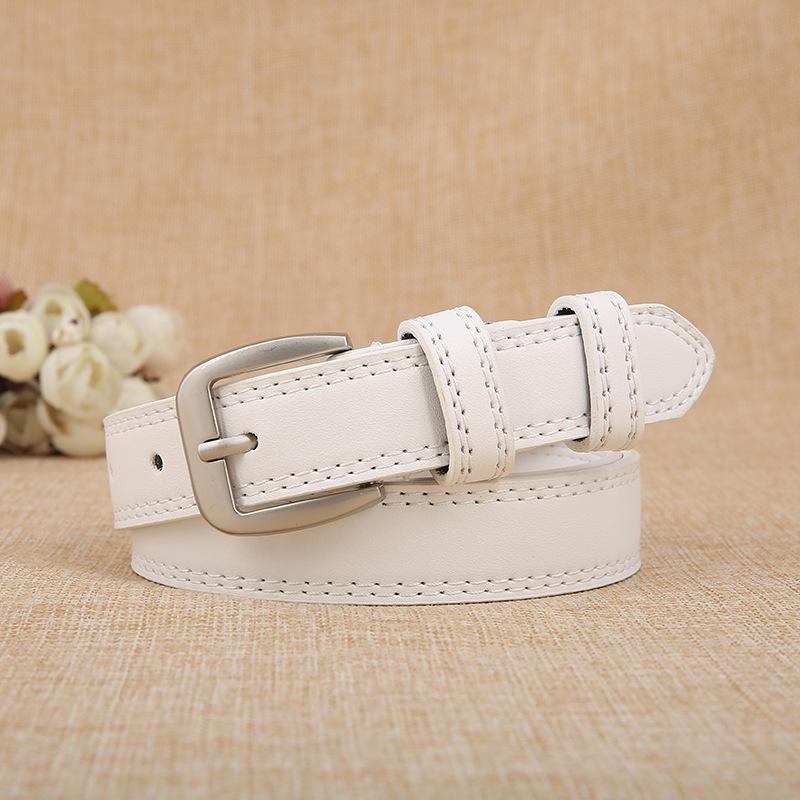 New Retro Style Student Thin Waist Belt Alloy Small Square Buckle Women's Casual Accessory Dress Belt